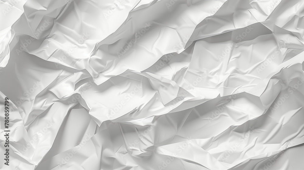 Super Realistic Depiction of a White, Crumpled Paper Poster Super Realistic Depiction of a White, Crumpled Paper Poster