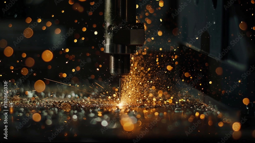 A close-up view of a CNC LPG cutting machine in action
