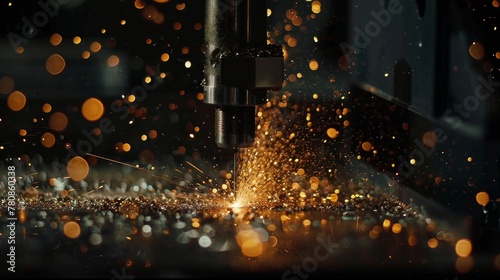 A close-up view of a CNC LPG cutting machine in action