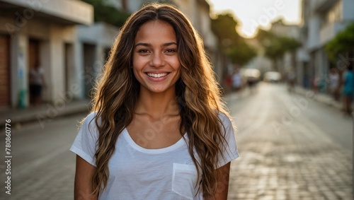 Jovem mulher brasileira em uma praia no Rio de Janeiro, Brasil