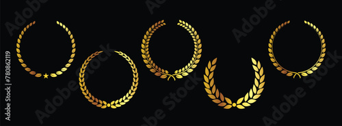 classic round gold laurel wreath set