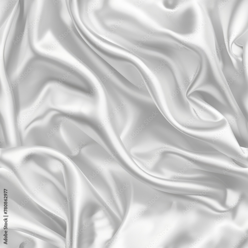Naklejka premium Close up of a white satin fabric, perfect for fashion or textile backgrounds