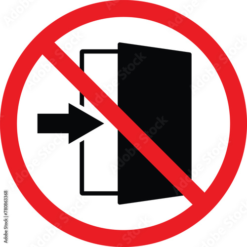 No exit sign . Prohibited exit icon vector . No fire exit sign