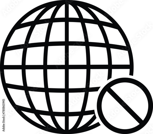 No internet access icon isolated on white background . No internet icon vector