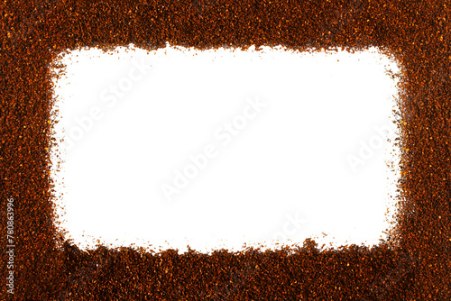 frame of ground coffee beans cutout in transparent background,png format             