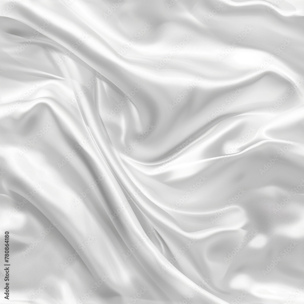Naklejka premium Detailed view of a white silk fabric. Ideal for fashion or textile design projects