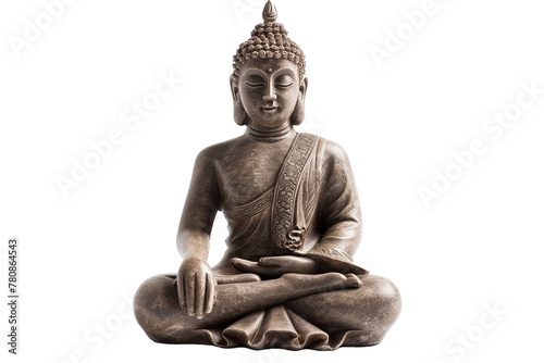 Bronze Seated Buddha Statue - Isolated on White Transparent Background, PNG
