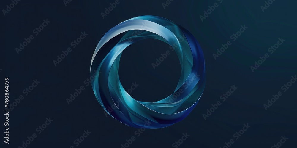 A simple blue circular object on a dark black background. Suitable for graphic design projects A simple blue circular object on a dark black background. Suitable for graphic design projects
