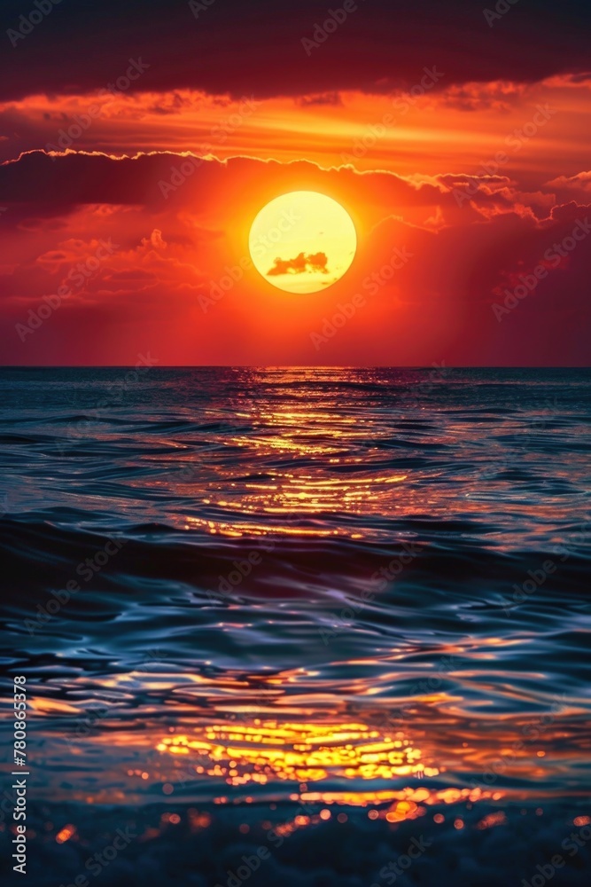 Beautiful sunset over the ocean, perfect for nature backgrounds Beautiful sunset over the ocean, perfect for nature backgrounds