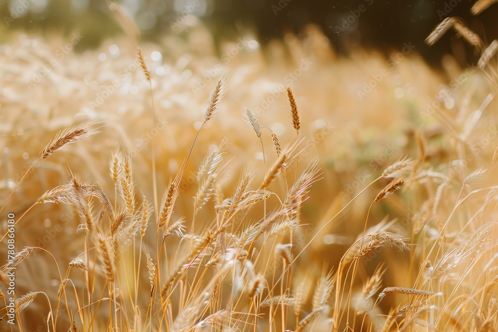 Fototapeta premium Golden wheat field on a scorching summer day