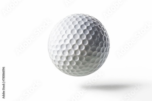 Golf ball falls white background depth path
