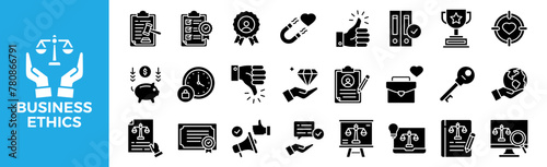 Business Ethics icon set for design elements	