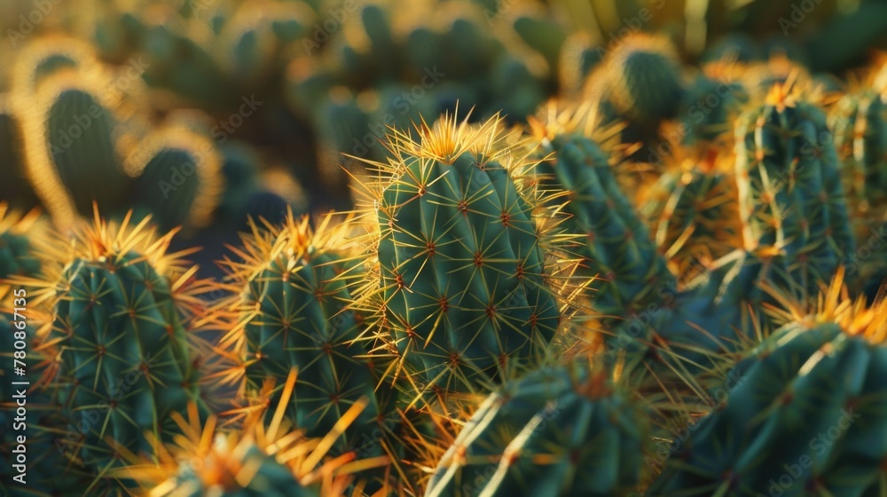 A close-up of a bunch of cactus plants. Suitable for botanical and desert-themed designs A close-up of a bunch of cactus plants. Suitable for botanical and desert-themed designs