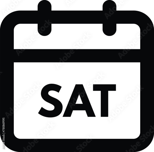 Saturday calendar icon . Saturday calendar page icon . Saturday icon vector