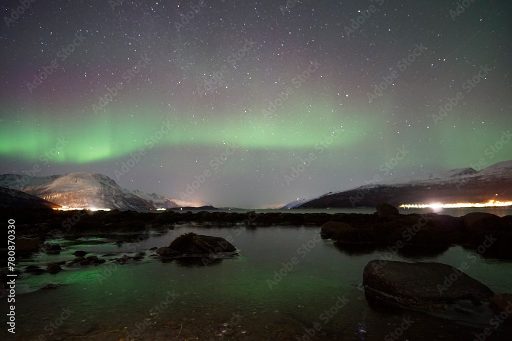aurora boreal en skibotn, noruega