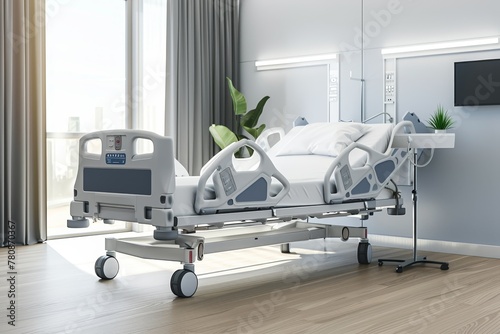 Hospital bed for patient s medical treatment and rehabilitation covered by insurance photo