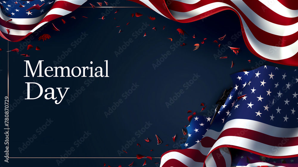American flag background for Memorial Day.