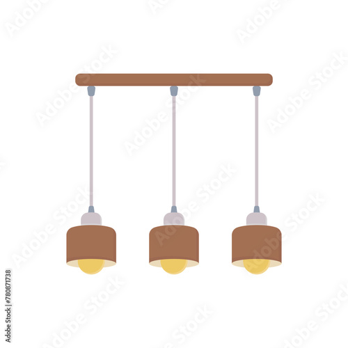 Lamp vector icon. Loft style hanging chandeliers. Simple colored light bulbs. Bright lights logo. A symbol of light. Vector illustration.