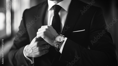 Worker in an office wearing a jacket and tie