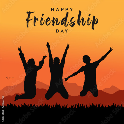 Happy Friendship Day poster design vector illustration. © Pobitro