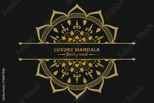 Golden mandala pattern background
