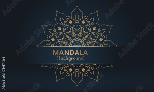 Abstract gradient golden luxury mandala design