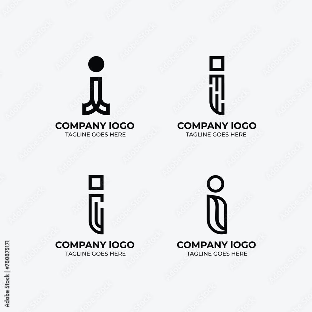I logo set flat design template collection I logo set flat design template collection