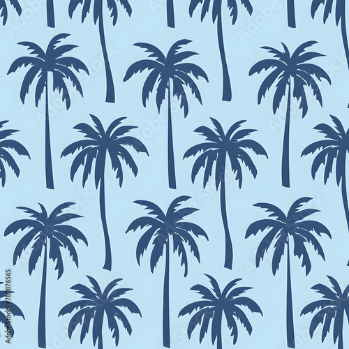 **Minamilistist Hawaii repeating pattern of palm trees, Vector graphic, simple design, Flat, single color**  © Jiiya 