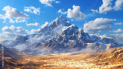 Sacred Solitude: An Enthralling Portrayal of the Majestic Mount Sinai amidst Bleak Desert Surroundings photo