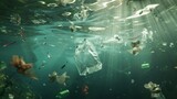 Underwater View of Plastic Pollution
