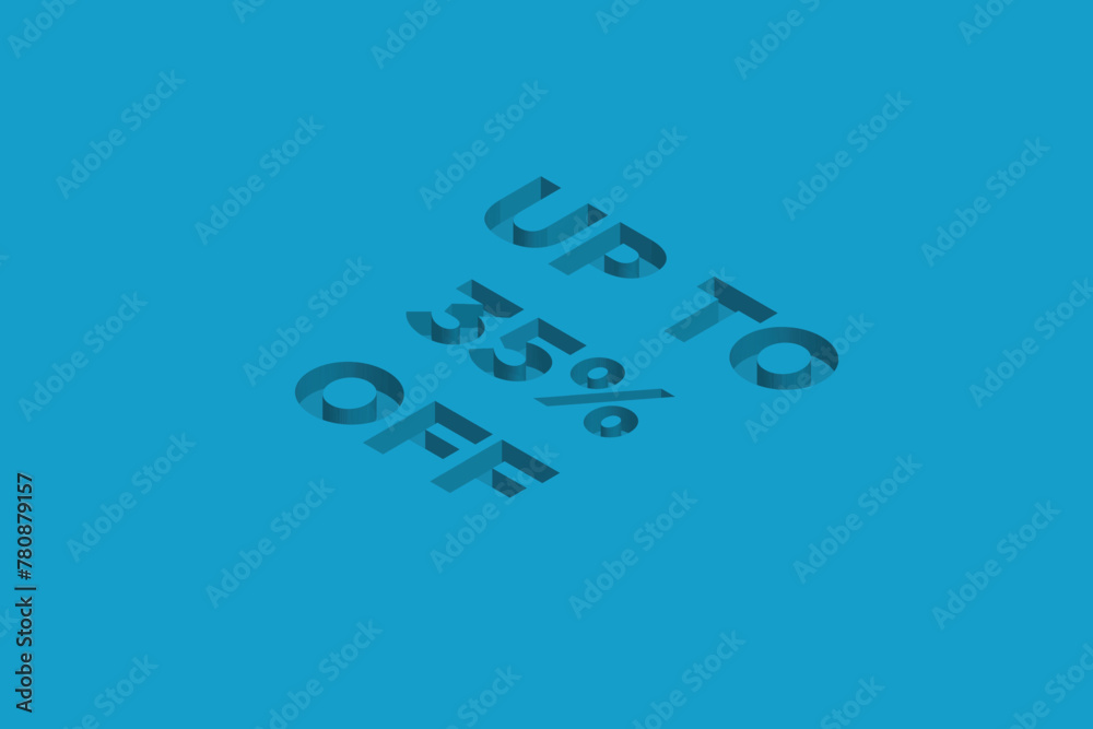 35% Discount on Super promotion. Super sale business banner on blue background. Vector illustration Eps Cs6.