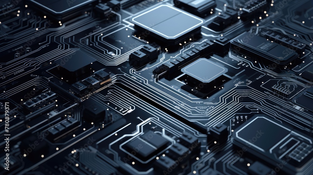 A network of illuminated circuitry, this image encapsulates the heart of technology, where the dance of electrons animates the silicon landscape. A network of illuminated circuitry, this image encapsulates the heart of technology, where the dance of electrons animates the silicon landscape.