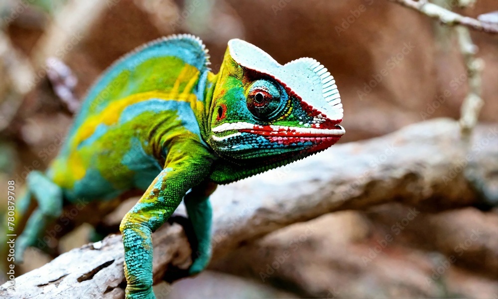Fototapeta premium chameleon on a branch