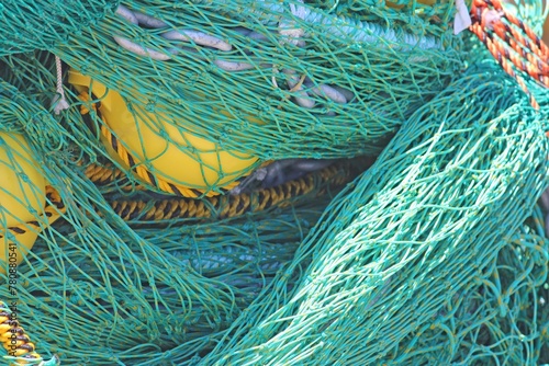 Canvastavla Nylon green trawler fishing net