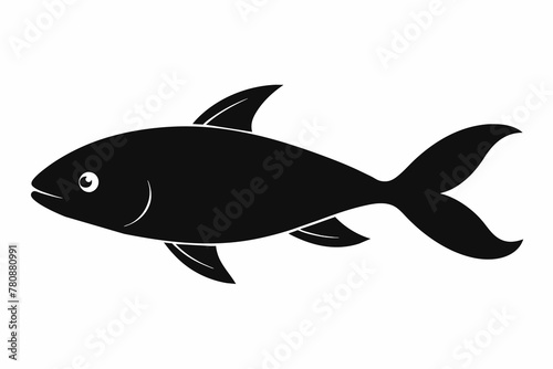 Bile fish silhouette black vector illustration