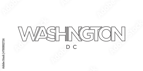 Washington, DC, USA typography slogan design. America logo with graphic city lettering for print and web.