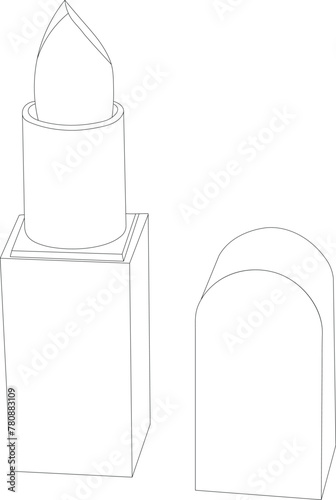 Lipstick outline drawings raster icon isolated, cosmetic,makeup ,luxury