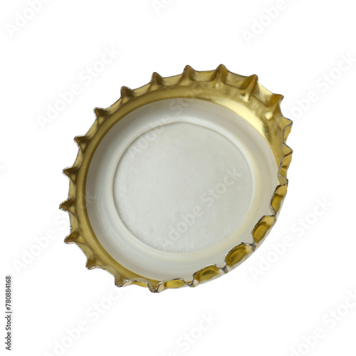 One beer bottle cap isolated on white