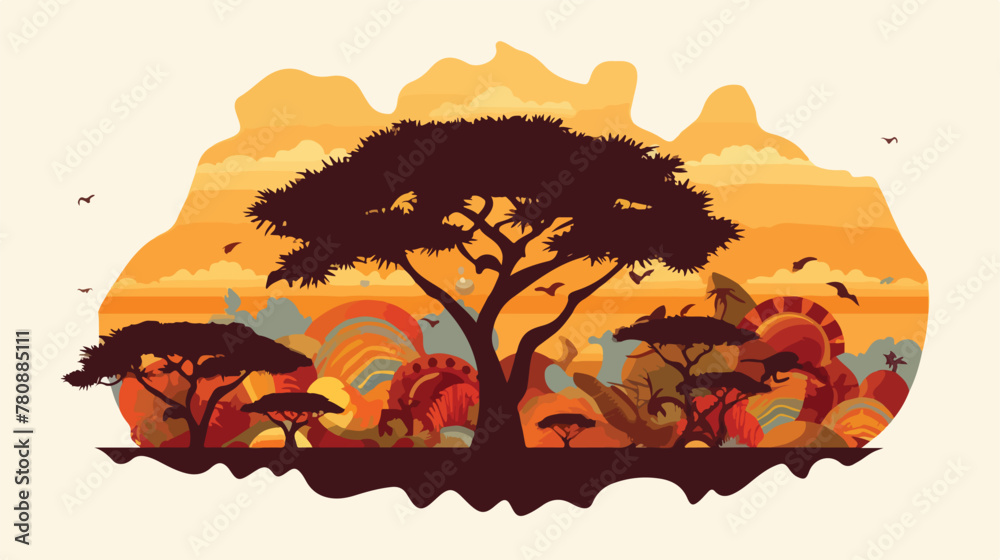 Africa map silhouette icon vector illustration grap