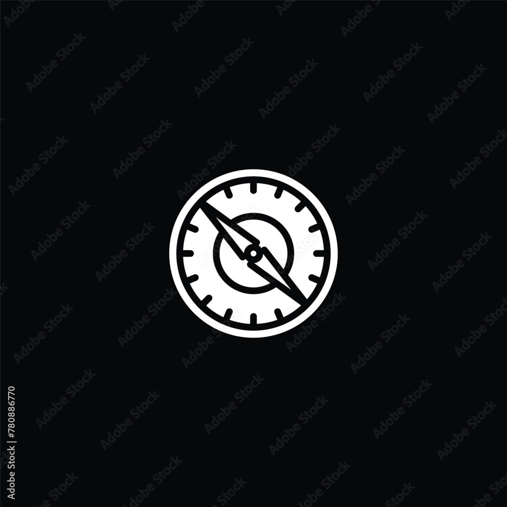 Original vector illustration. The contour icon is a hiking compass. Original vector illustration. The contour icon is a hiking compass.