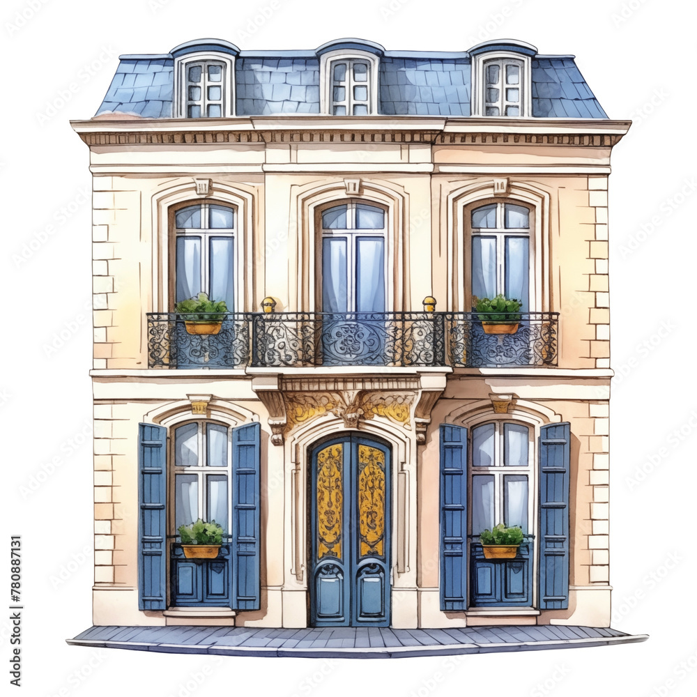 French House Watercolor 