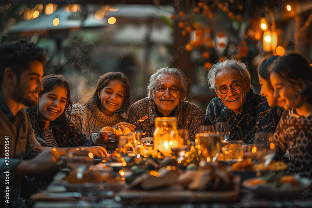 Generations Gathering Around the Dinner Table