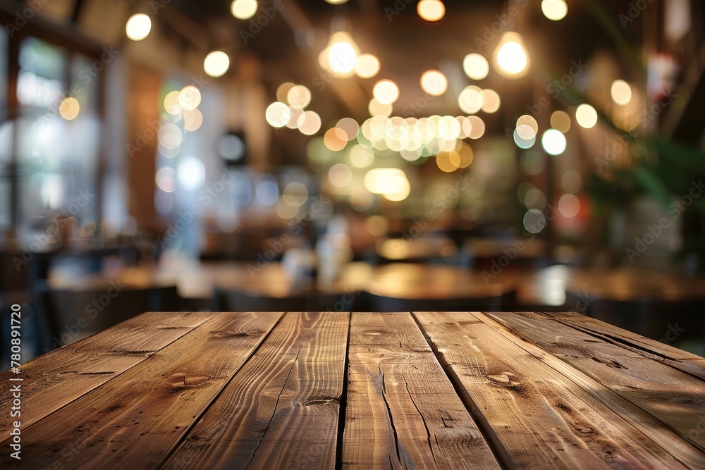 Cafe or restaurant background with empty table Cafe or restaurant background with empty table
