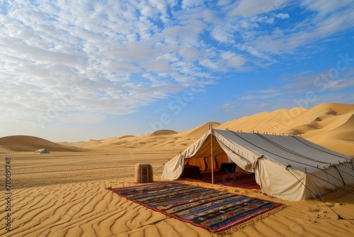 Camp at Moreeb Dune in Liwa Oasis Abu Dhabi UAE photo