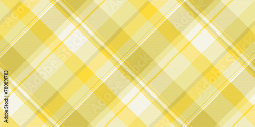 Repeating textile tartan background, scratch texture seamless pattern. Sexual plaid fabric vector check in yellow and linen colors.