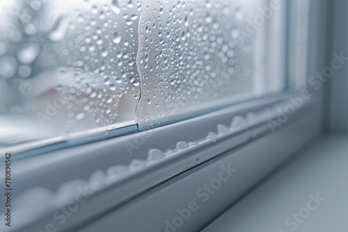 Condensation and mold form on the plastic window due to improper installation