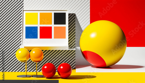 Bright and Bold Wallpaper. Geometric Art Concept