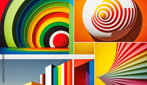 Bright and Bold Wallpaper. Geometric Art Concept