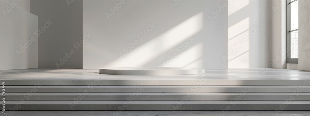 Obraz premium empty stage with minimalist banner design