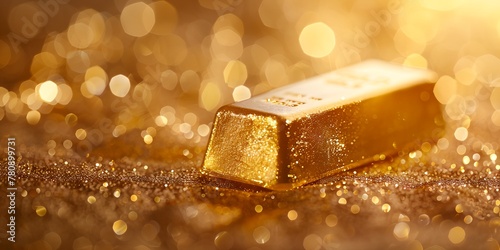Gold bar on golden background